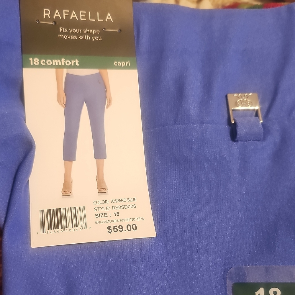 Rafaella Blue Capri Pants NWT
